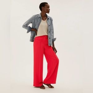 M&S Collection High Waist Wise Leg Drawstring Pant size US14